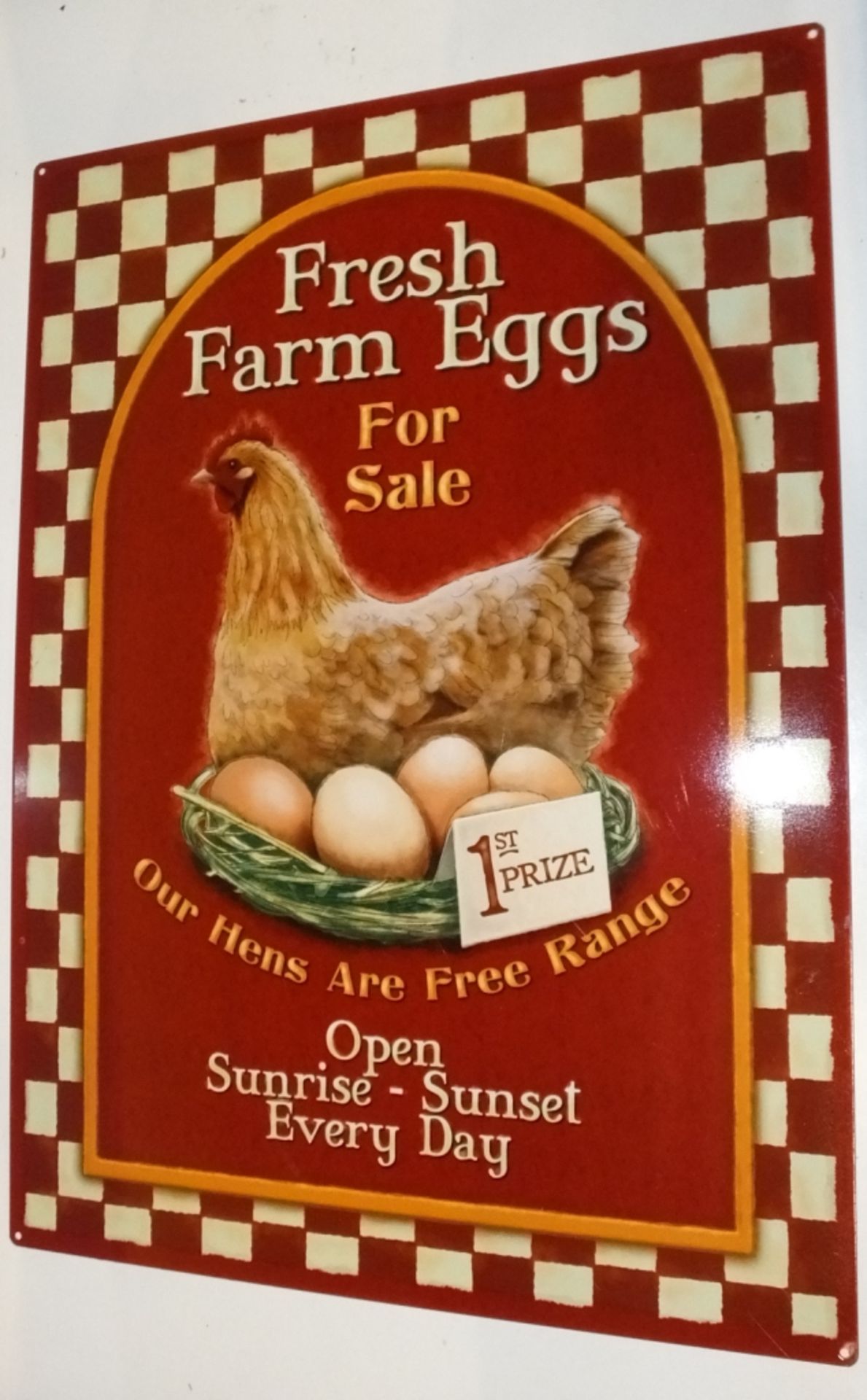 Tin Sign - Fresh Farm Eggs for sale