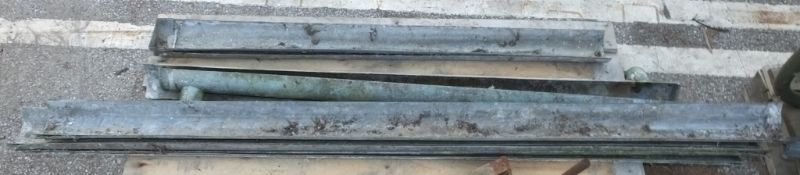 Galvanised guttering sections