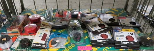 Qty of assorted sanding discs, strimmer spares, etc