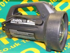 Dragon T6 6V portable searchlight with vehicle charger cable