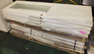 10x Laminated Door panels - Light white wood effect - Glazed - 1975 x 600 x 33