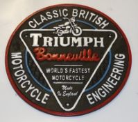 Cast Motorcycle sign - Triumph Bonneville