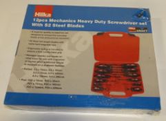 Hilka 12 piece Mechanics Heavy Duty Screwdriver set with S2 Steel blades