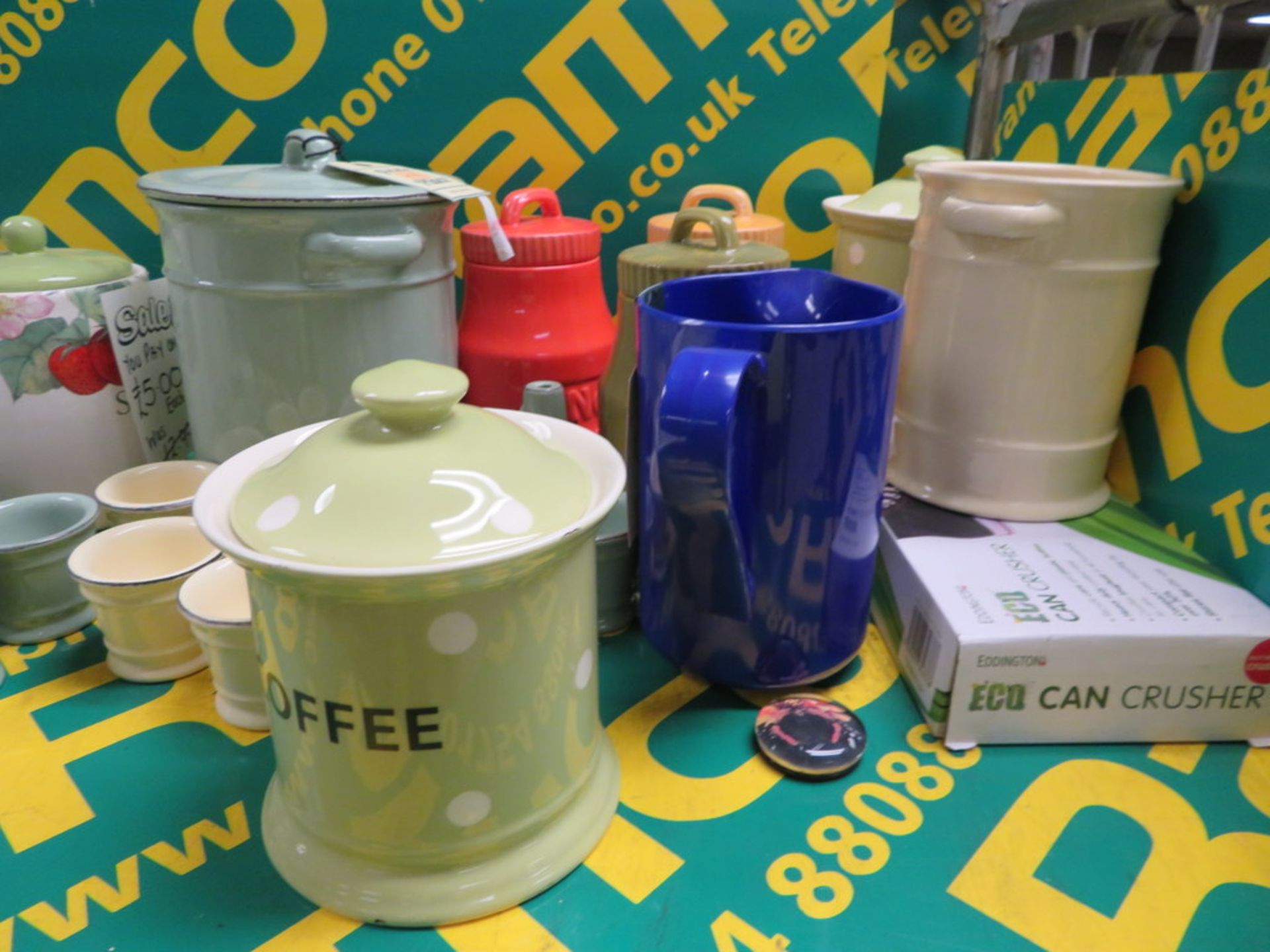 Storage containers, egg cups, drinks bottle, Eco can crusher - Image 2 of 3