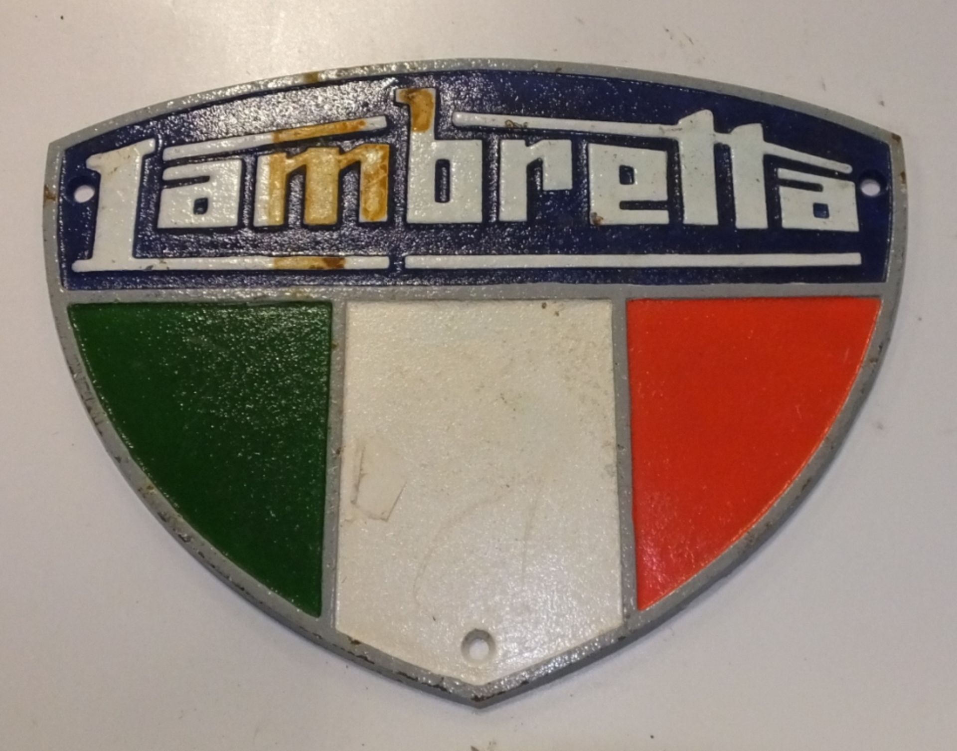 Cast Motorcycle sign - Lambretta