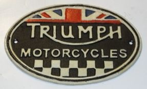 Cast Motorcycle sign - Triumph Motorcycle