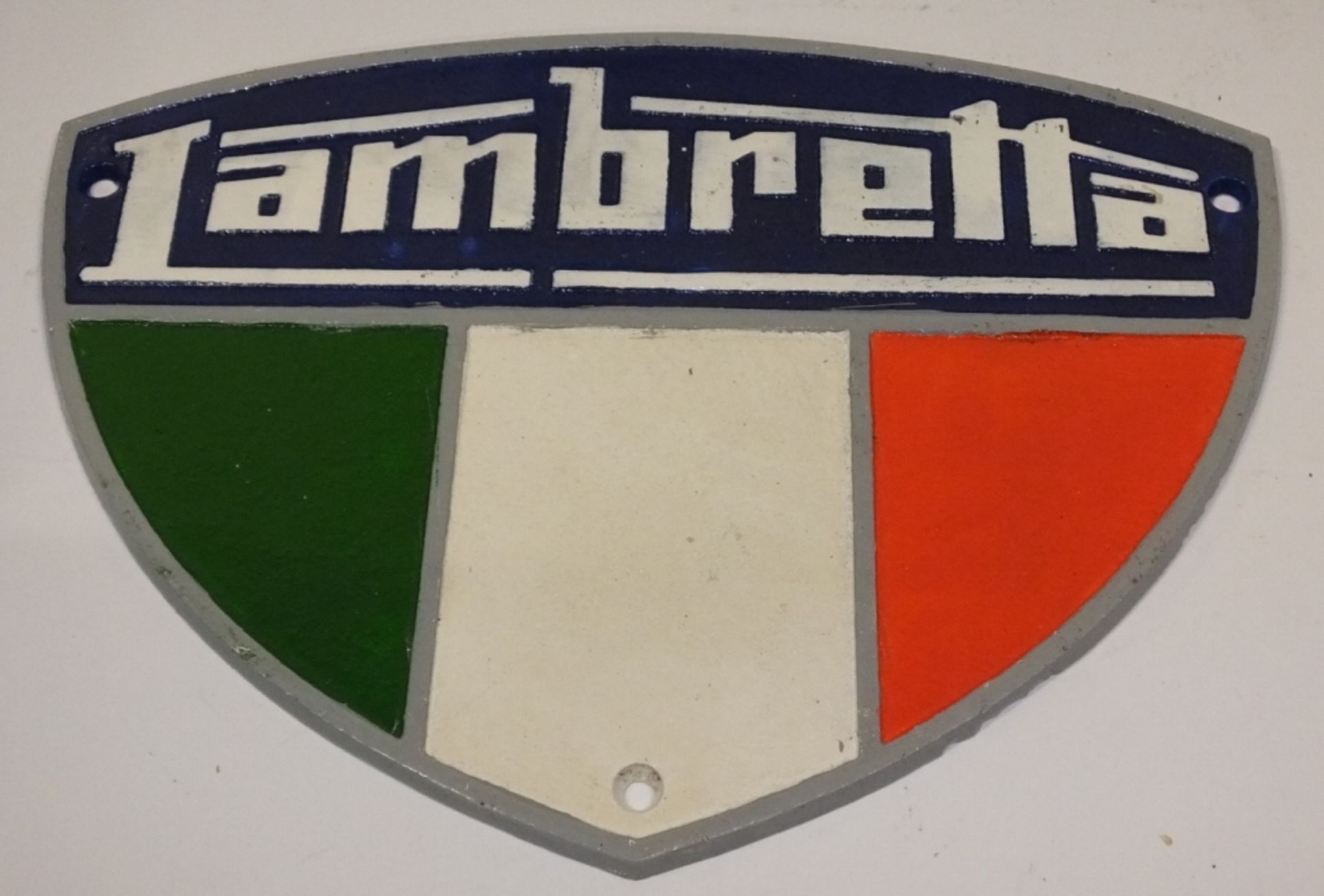 Cast Motorcycle sign - Lambretta