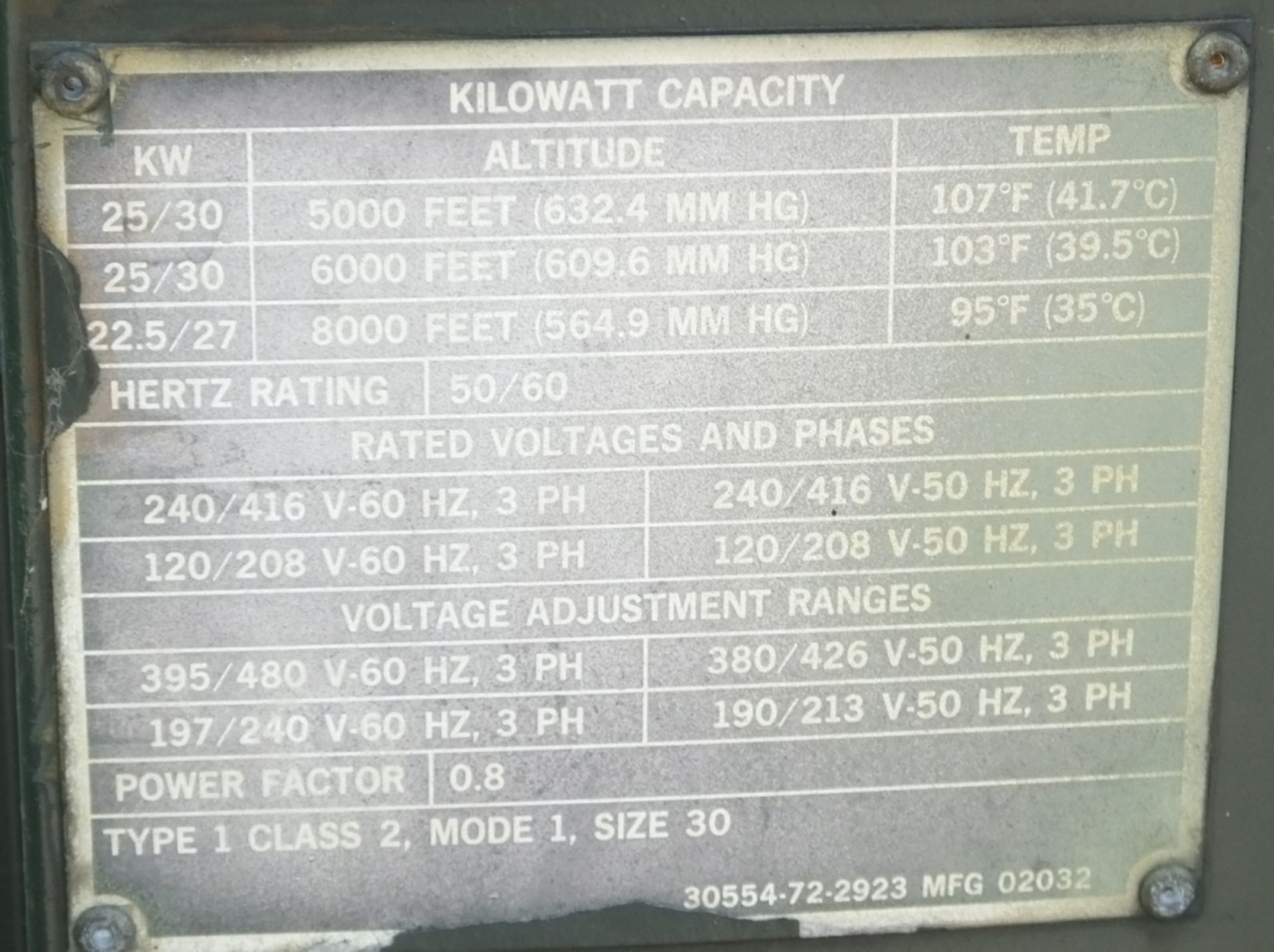 Diesel Generator Set - 30KW - 50/60hz - MEP 005A - Image 3 of 7