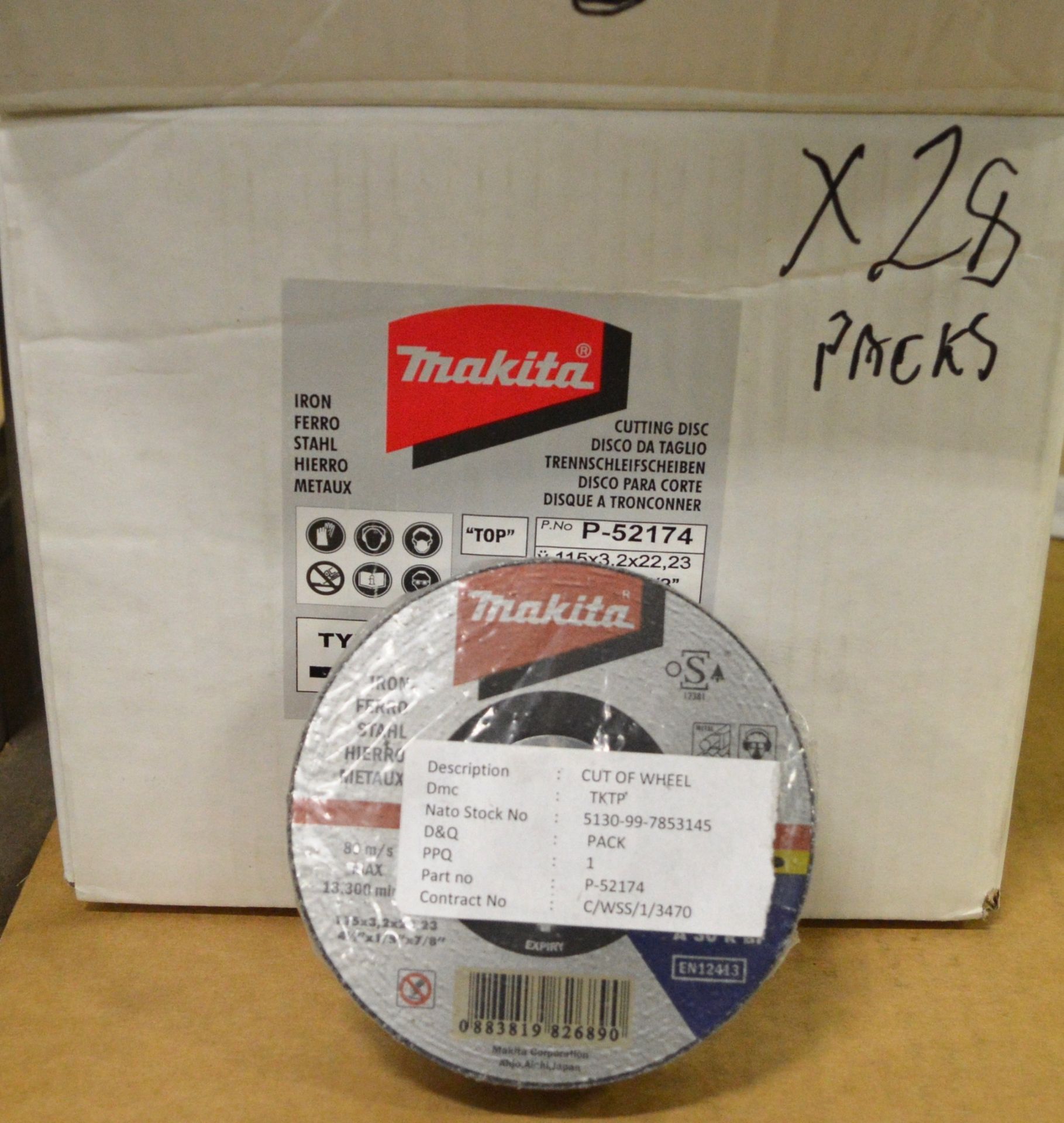 Box of Makita Cutting Discs 115 x 3 - 280 Discs per Box.