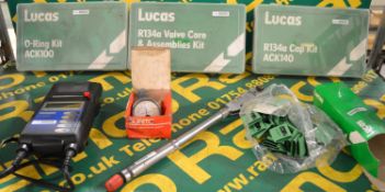 Lucas O-Ring Kit ACK100. Lucas R134a Cap Kit ACK140. Lucas R134a Valve Core & Assemblies K