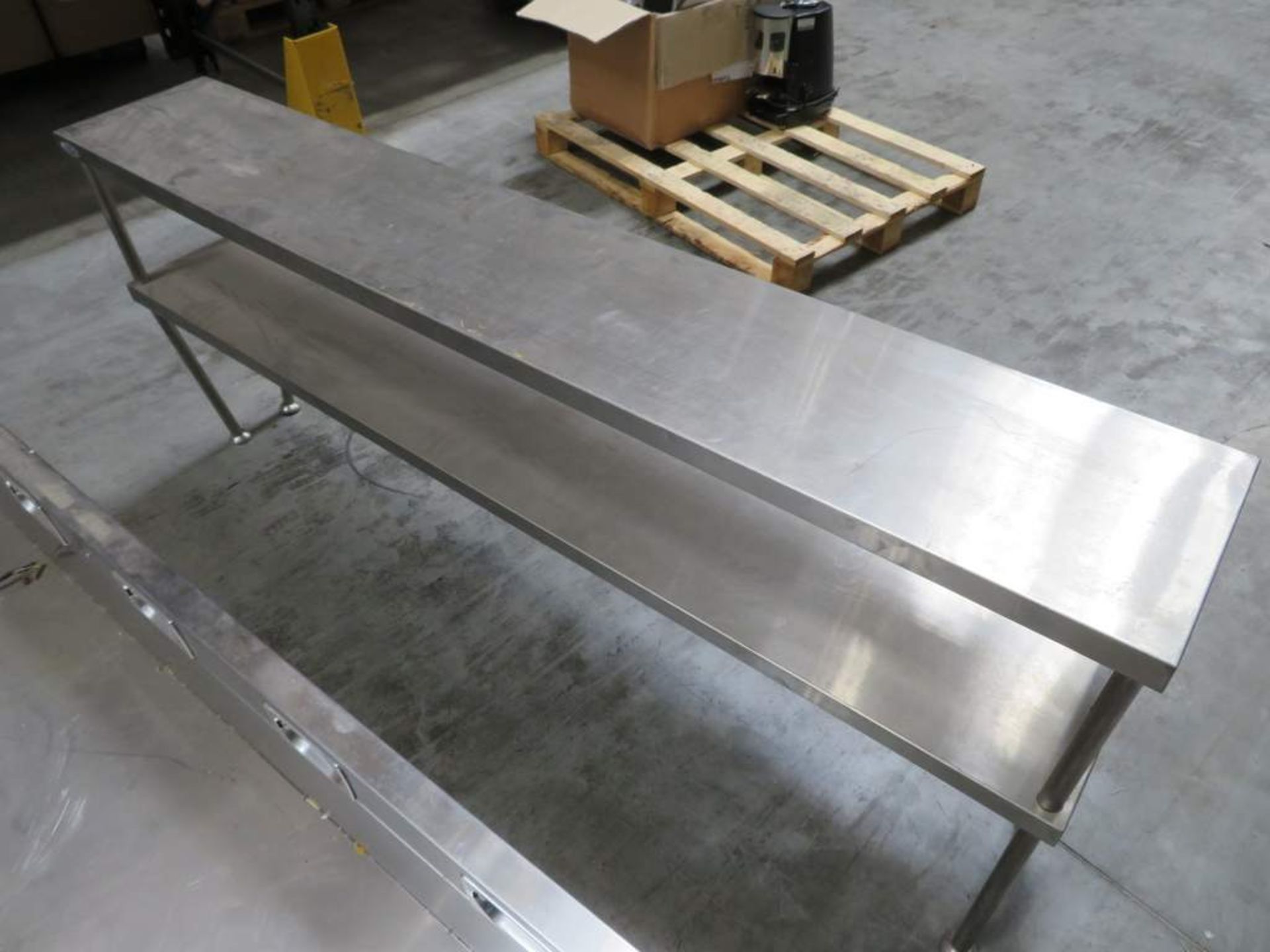 Stainless steep canopy, Counterline stainless steel 2 tier stand and various stainless steel items. - Image 2 of 3