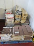 Pallet of various ceramic wall and floor tiles.