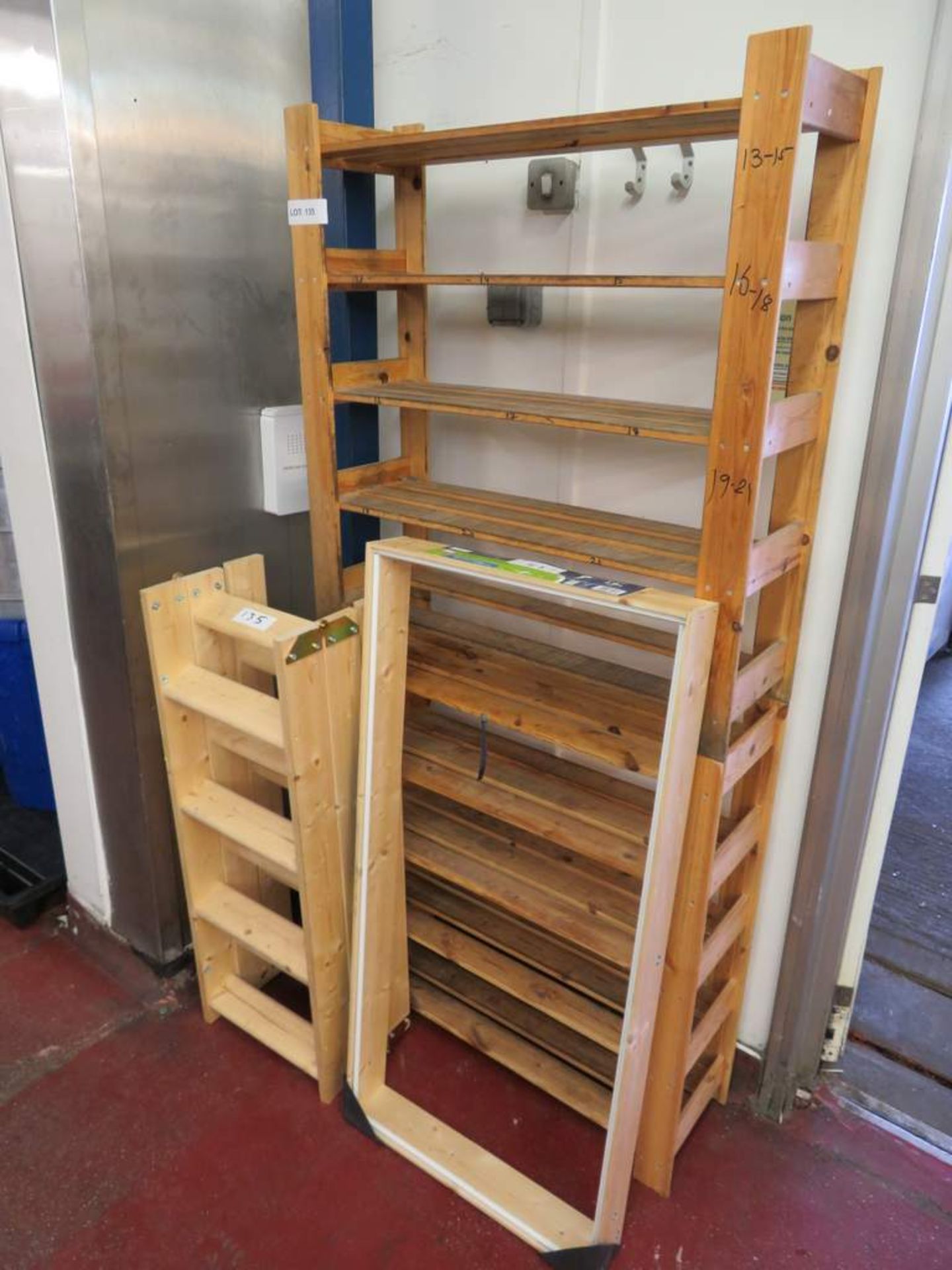 Abru wooden loft ladder 1.2m Max height and 2 wooden storage racks.