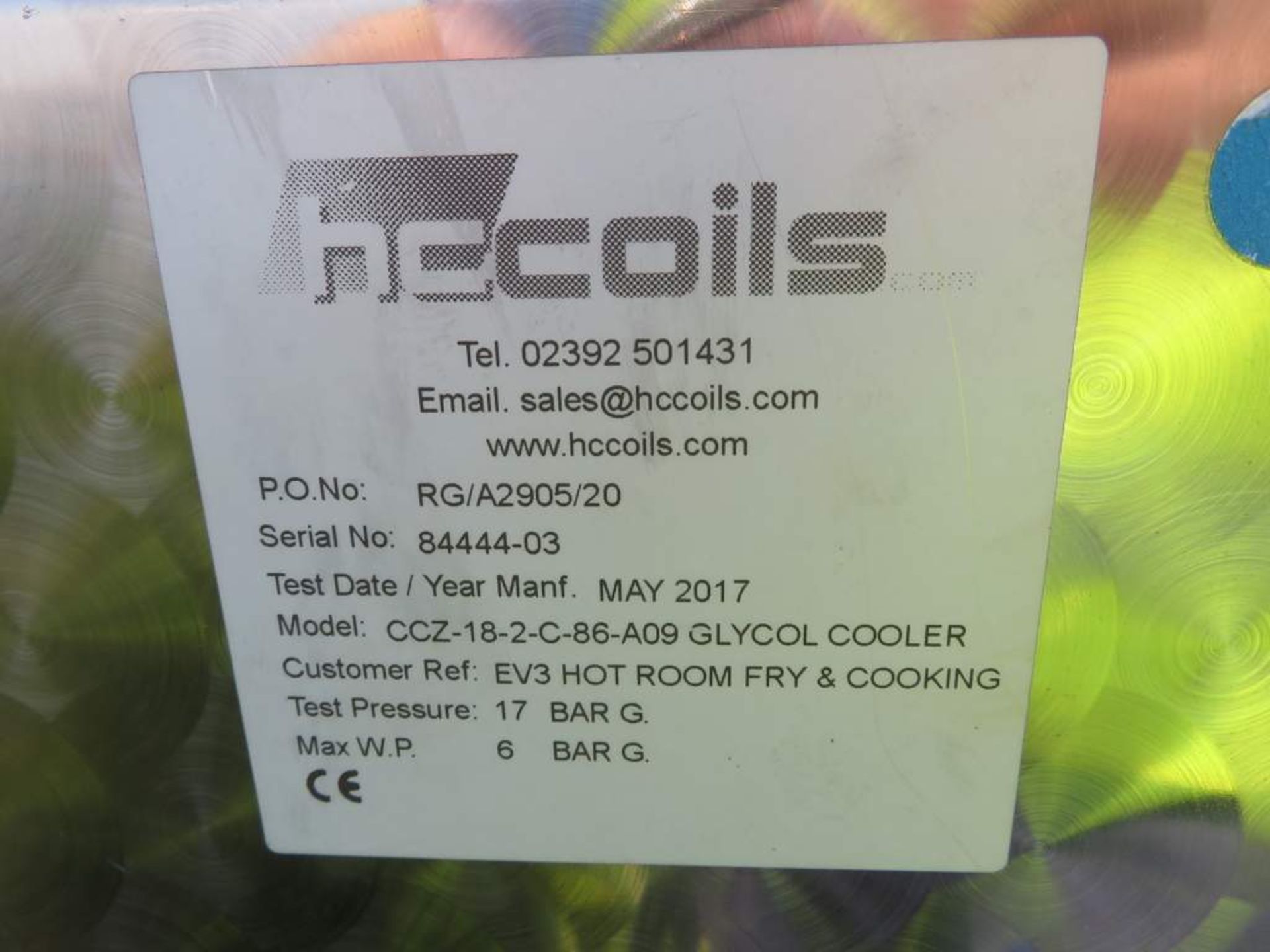 2017 HC Coils Model: CCZ-18-2-C-86-A09 Glycol twin fan cooler - Image 3 of 4