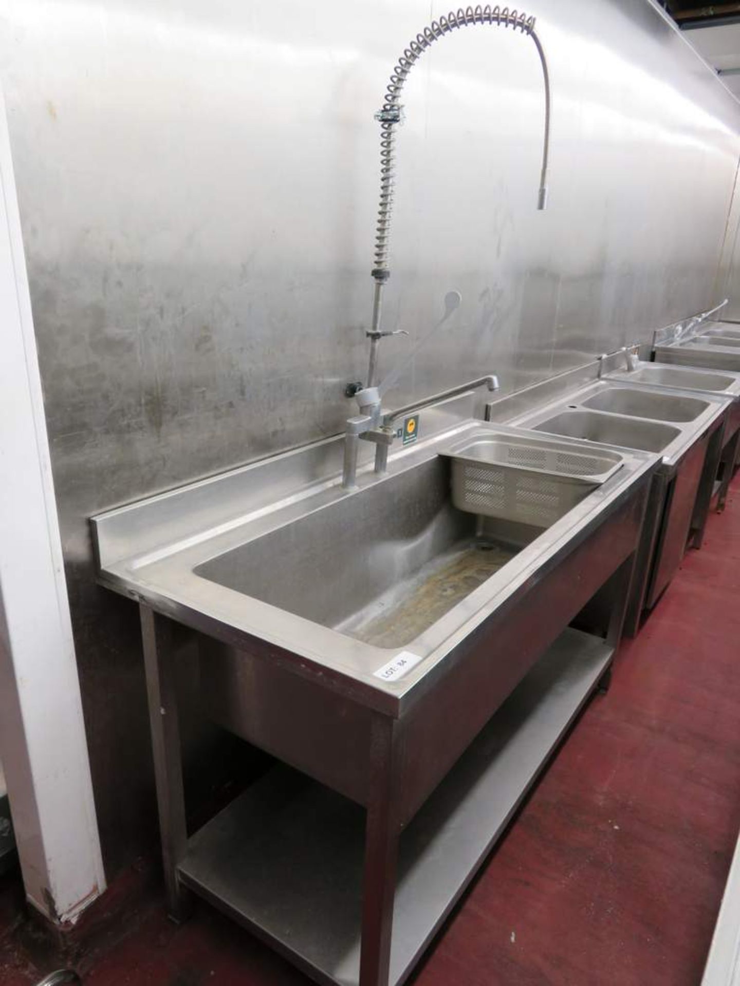 Large stainless steel deep basin sink unit