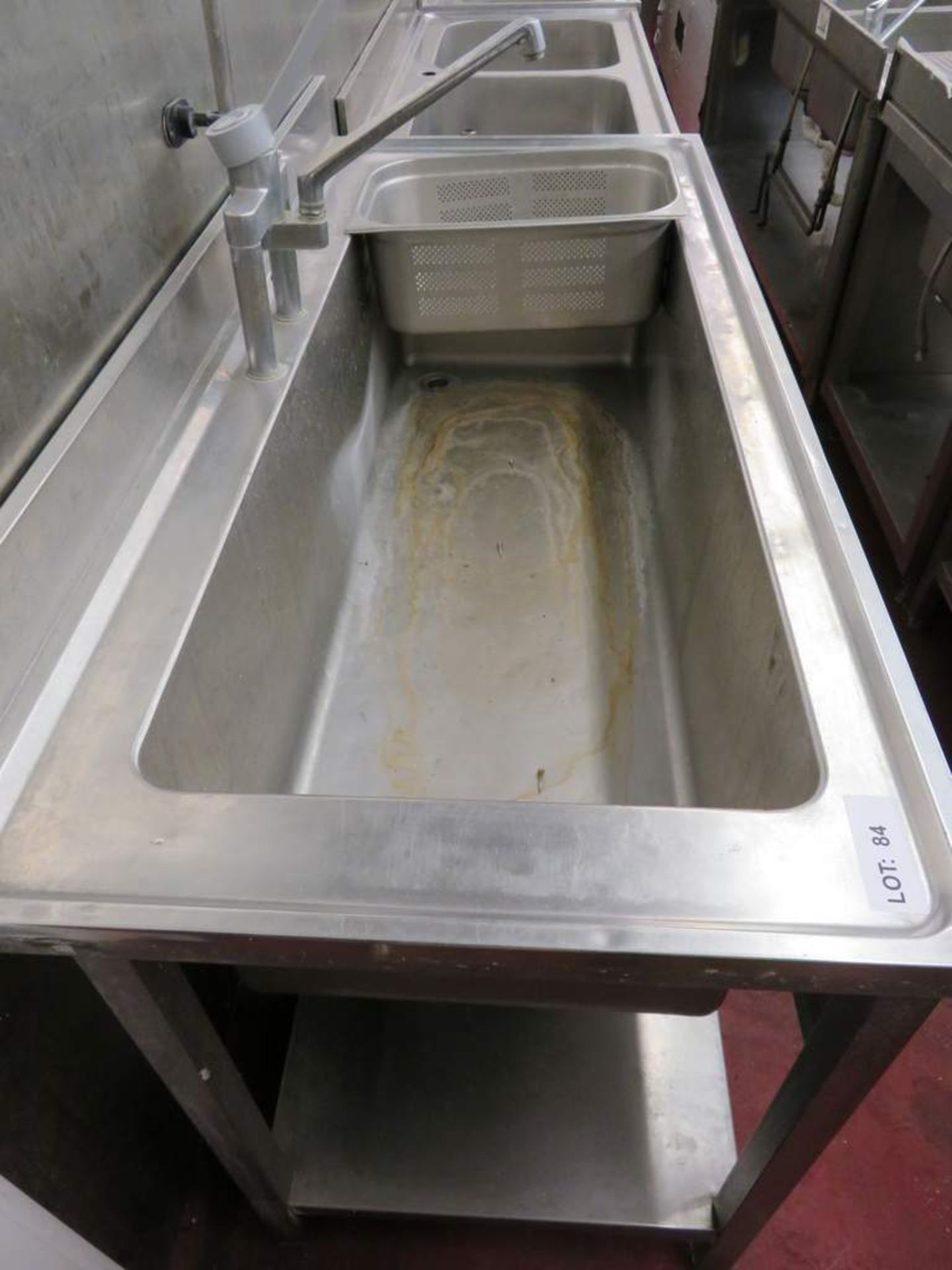 Large stainless steel deep basin sink unit - Bild 2 aus 3
