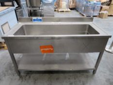 Large stainless steel deep bowl sink unit