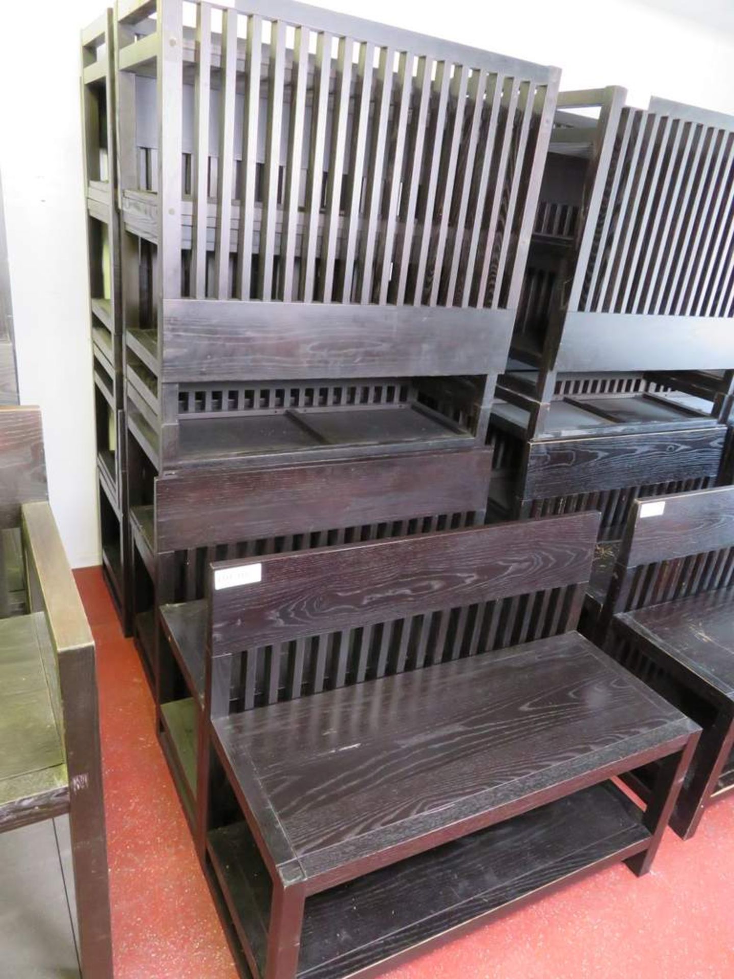 10x Korean hardwood restaurant/cafe benches - Image 2 of 2