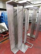 3x Stainless steel various tiers storage unit