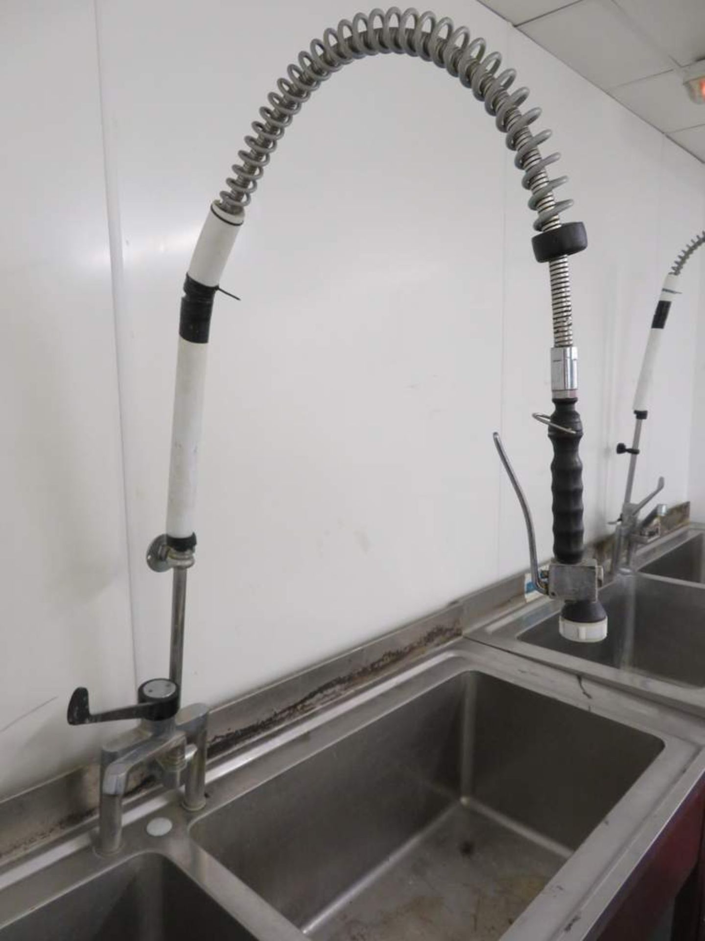 Large stainless steel deep twin basin sink unit - Image 2 of 3