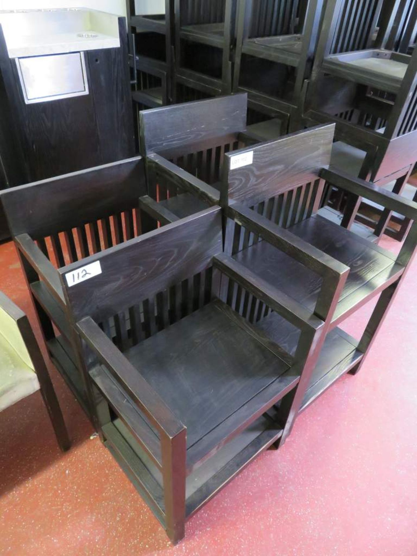 12x Korean hardwood restaurant/cafe bar chairs - Image 3 of 3