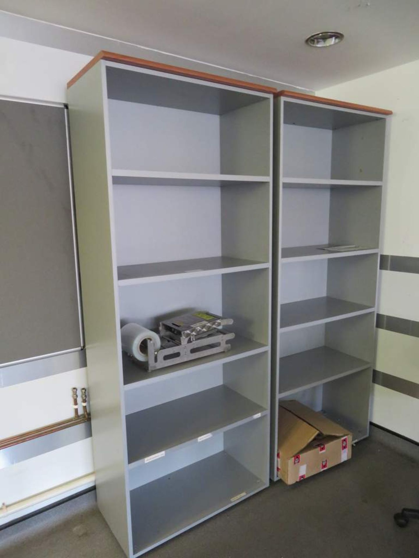 Various items to include: 2 large book shelves, shelf unit, 2 notice boards, first aid kits, etc.