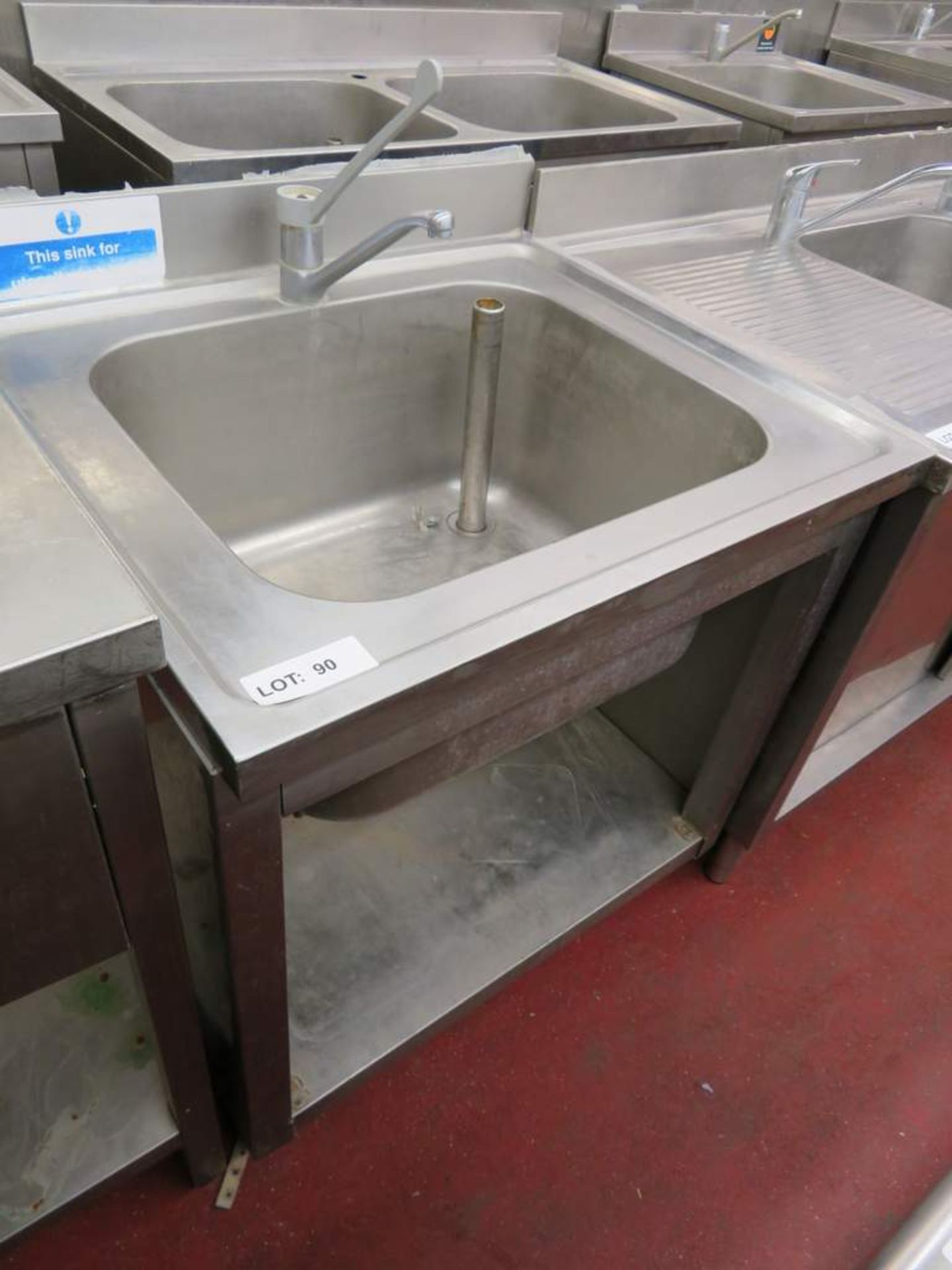 Single stainless steel deep basin sink unit