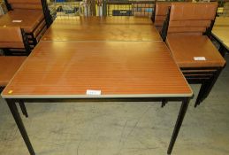 2x Wooden top tables & 8x Padded Chairs