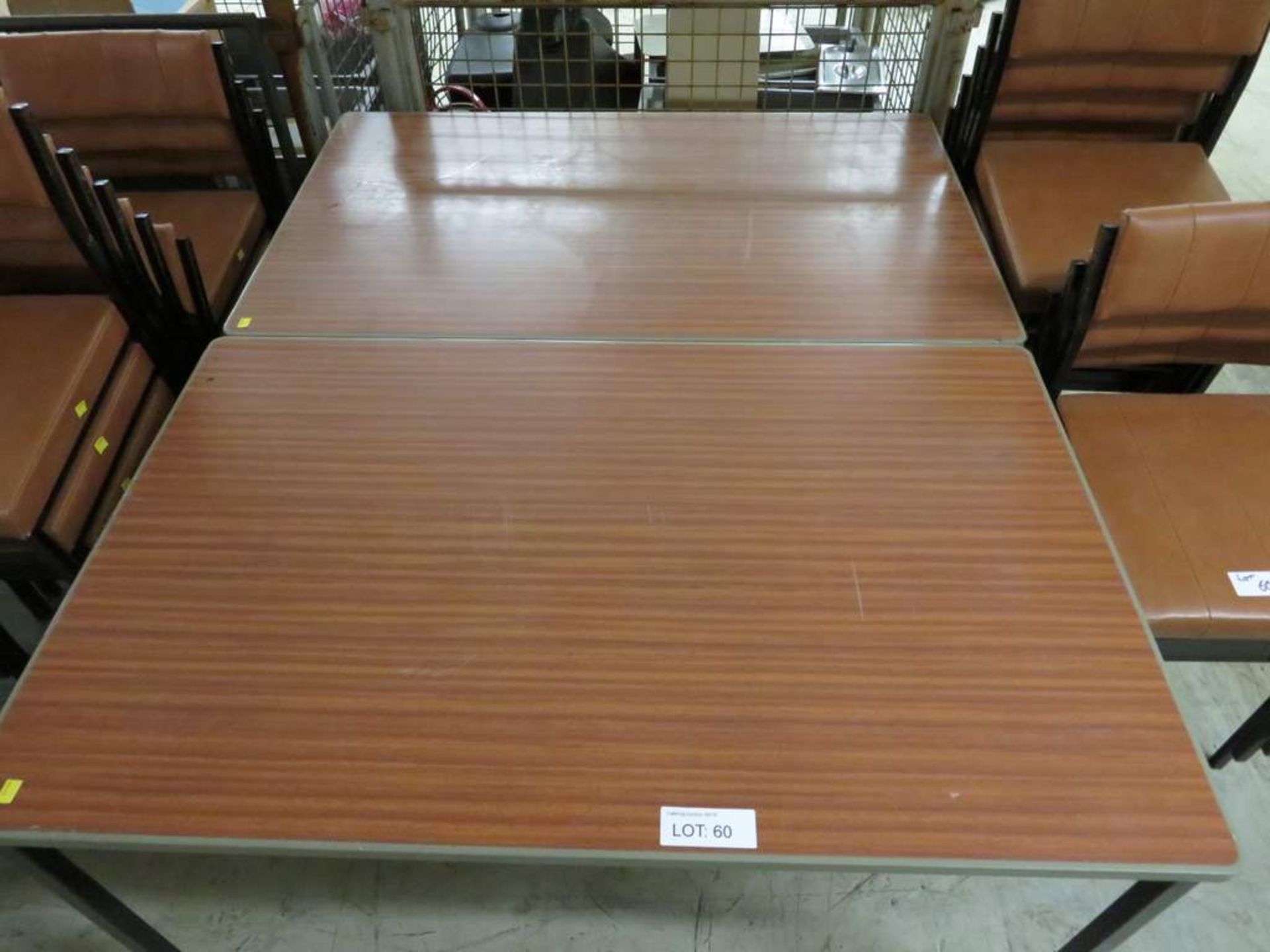 2x Wooden top tables & 8x Padded Chairs - Image 2 of 3