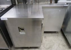 Bartlett stainless steel L shaped preperation table