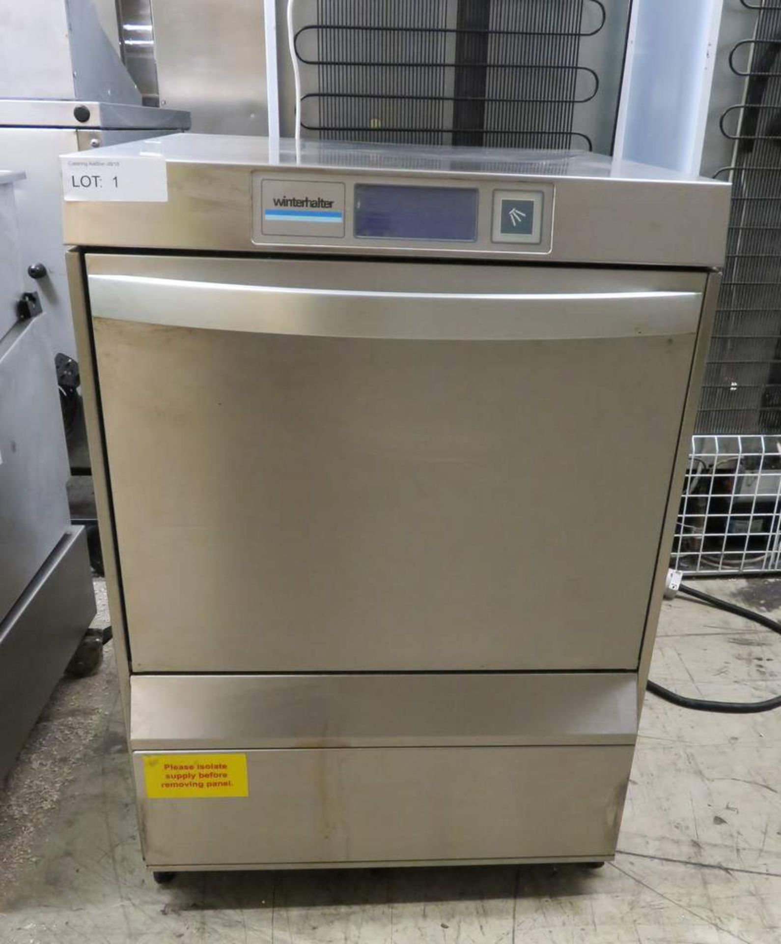 Winterhalter stainless steel undercounter glass washer. Model: UCL. 415v 3 Phase