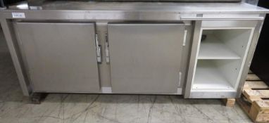 Stainless steel prep cabint with undercounter storage