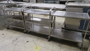 3x Portable kitchen/catering trollies