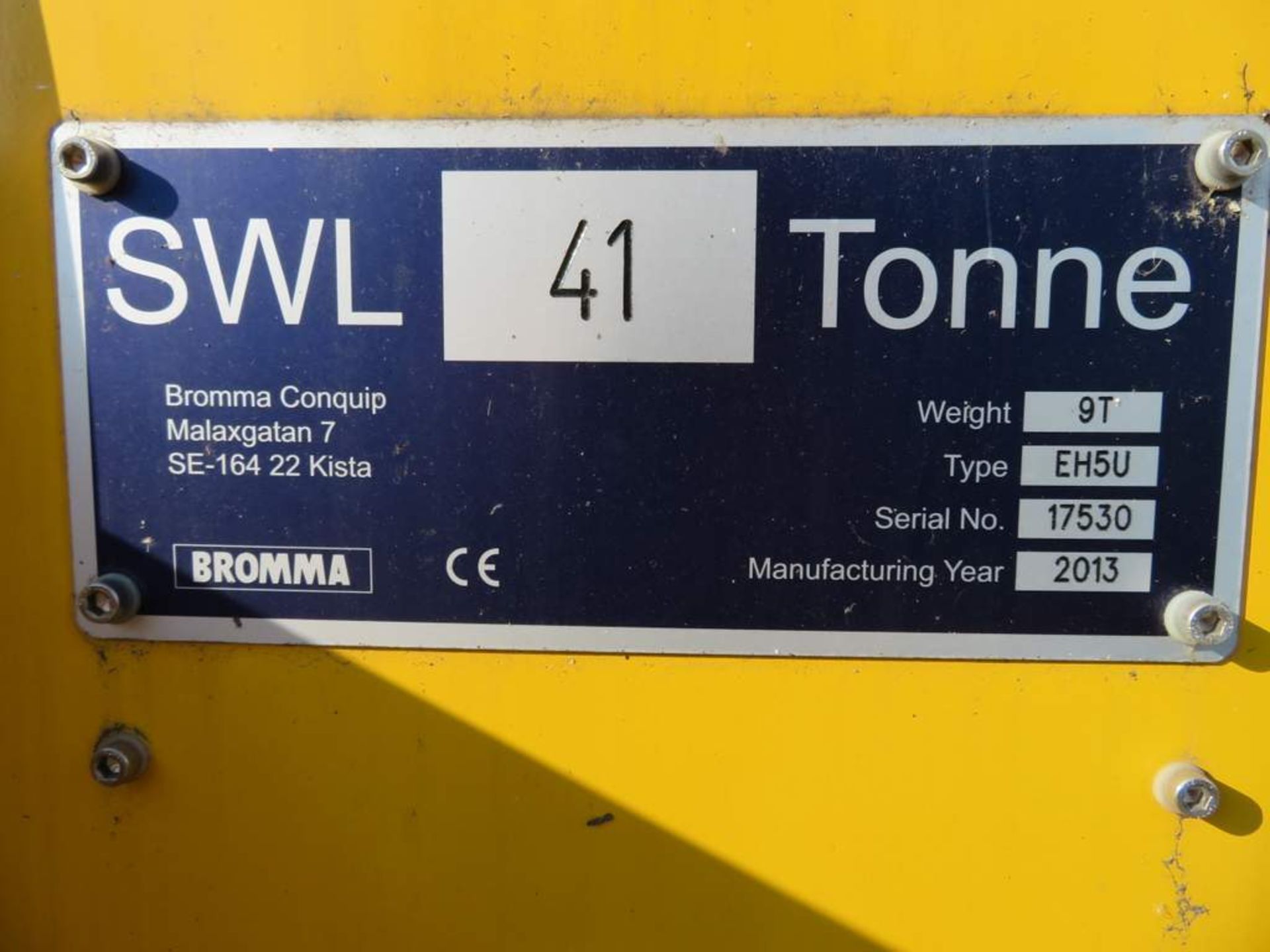 Bromma EH5U, 20'–40' Single Lift Spreader - Serial Number 17530 **NO BUYERS PREMIUM PAYABLE** - Image 6 of 17