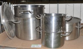 3x Small/Medium Deep Cookpots. 2x Large Deep Cookpots.