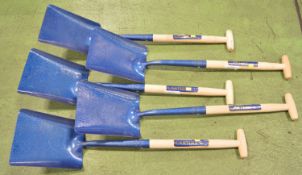 5x Wooden Handled Shovels.