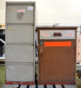 Wooden Tool Cupboard. 4 Drawer Filing Cabinet.