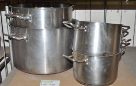 3x Small/Medium Deep Cookpots. 2x Large Deep Cookpots.