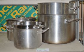 3x Small/Medium Deep Cookpots. 2x Large Deep Cookpots.