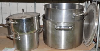 3x Small/Medium Deep Cookpots. 2x Large Deep Cookpots.