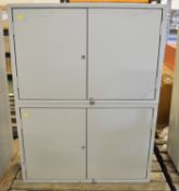 2x Wall Mounted Steel Cabinets 980 x 650 x 440mm.