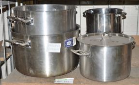 3x Small/Medium Deep Cookpots. 2x Large Deep Cookpots.