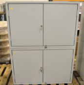 2x Wall Mounted Steel Cabinets 980 x 650 x 440mm.