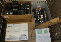 Emcosafe light assembly, Blackhawk belts x34, Electronic plug in housings x29, Panasonic D