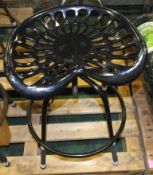 Tractor style seat metal chair (black)