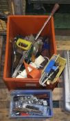 Hand Tools - screwdrivers, allen keys, hammer, spanner, gang plug, oil can, socket heads