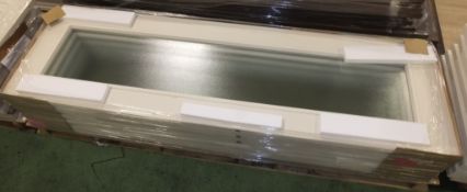 5x Laminated Door panels - Light white wood effect - Glazed - 1965 x 585 x 33