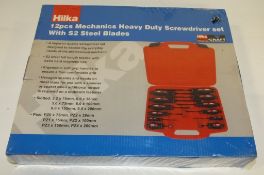 Hilka 12 piece Mechanics Heavy Duty Screwdriver set with S2 Steel blades