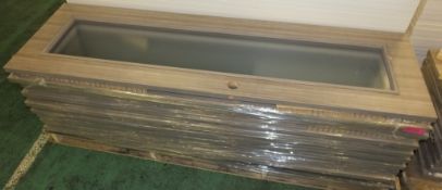 9x Laminated Door panels - Light wood effect - glazed - 1975 x 585 x 33