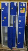 3x 4 bank personnel lockers